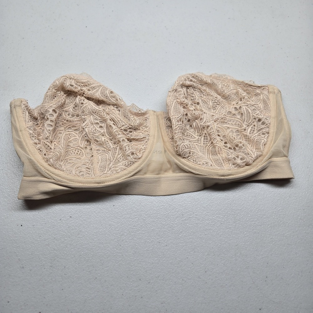 Lively Women‎ Bra 38DD Beige Balconette Underwired Lace Mesh Strap